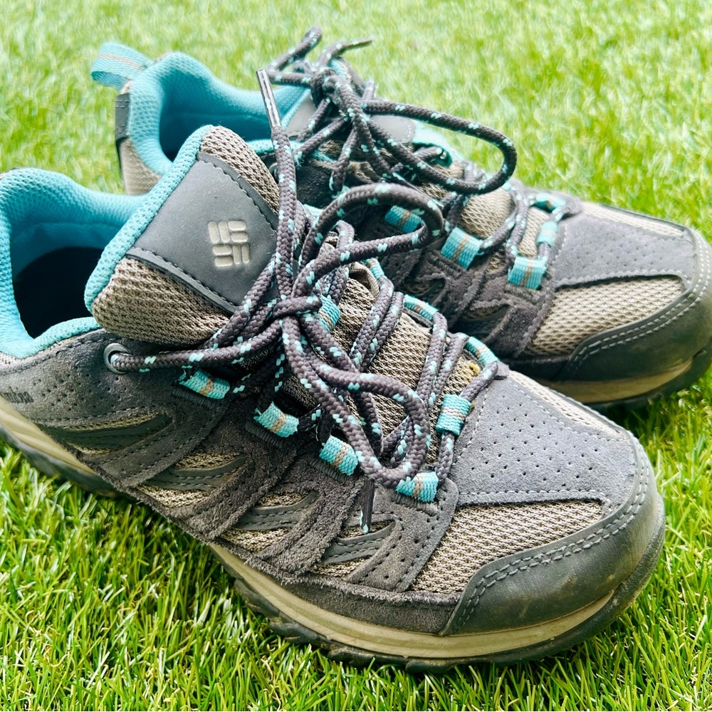 Columbia Gray and Teal Hiking Shoes